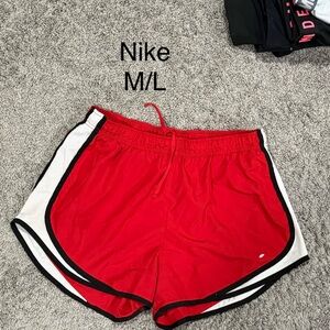 Nike Red and White Running Shorts